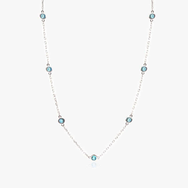 Blue Topaz Station Necklace