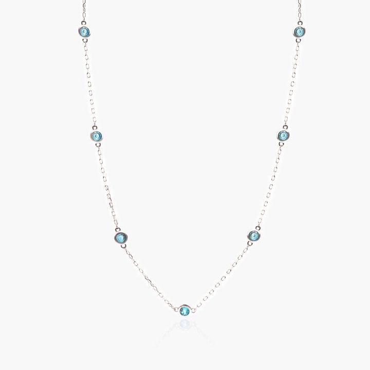 Blue Topaz Station Necklace