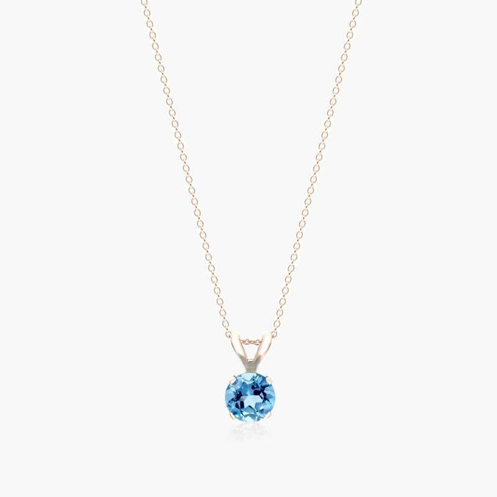 Blue Topaz Solitaire Necklace