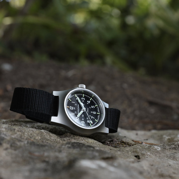General Purpose SS/BKBK NYLON 10" (WW194003SS-0101) | Black Dial