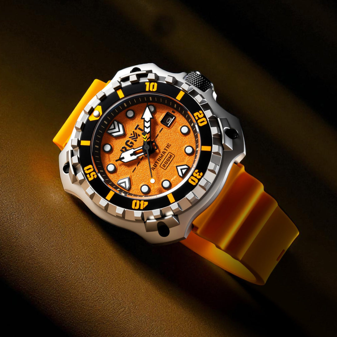 Minesweep Automatic Blue  / Silicone | Yellow Dial