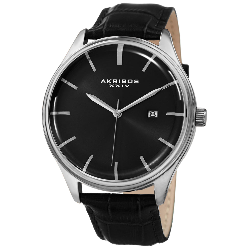Casual-AK914SSB Black/Leather | Black Dial