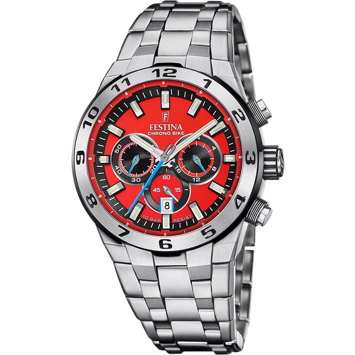 Chrono Bike Red / Stainless steel Red Dial