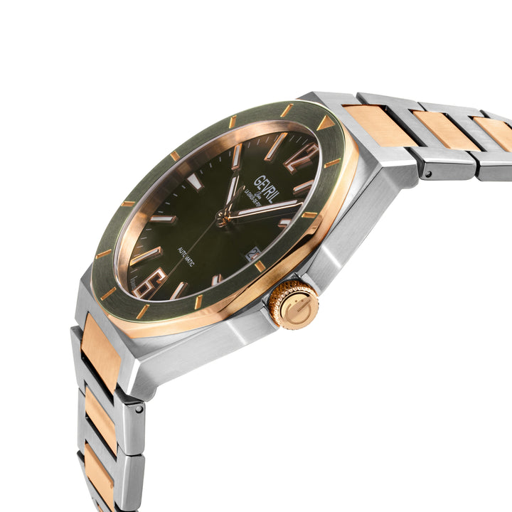 High Line Gevril High Line Swiss Made SW200 Automatic Olive Bezel two tone rose 