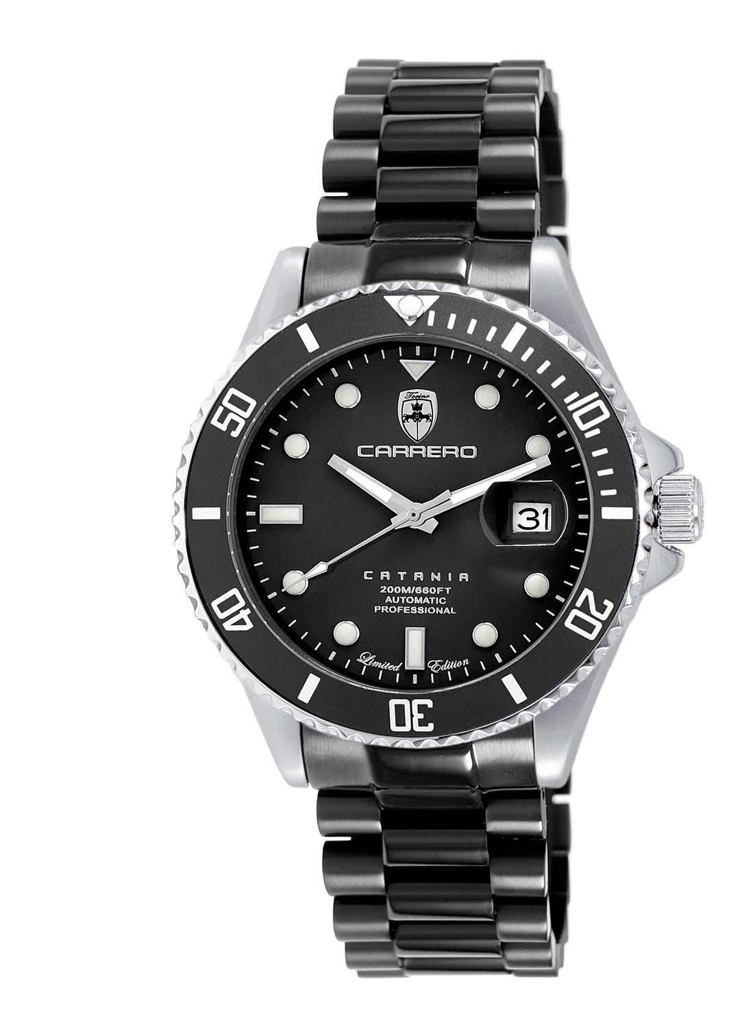 CATANIA -PD SILVER TONE/IP-BLACK Black Dial Dial