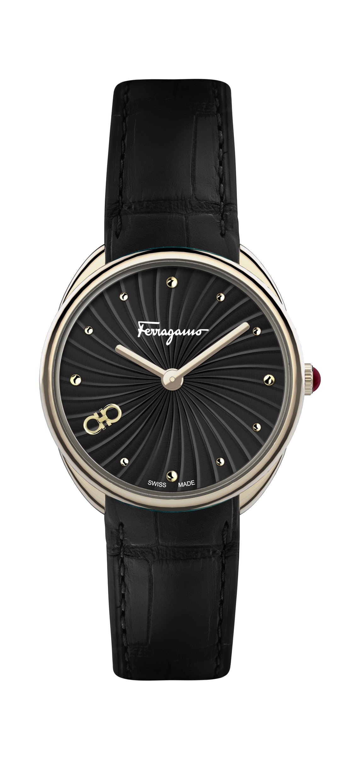 Cuir 34mm / Black / Black Black Dial
