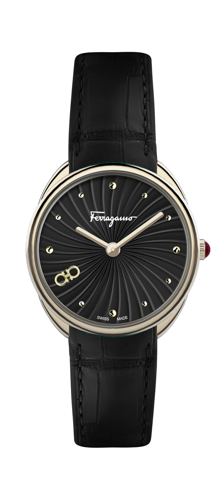 Cuir 34mm / Black / Black Black Dial
