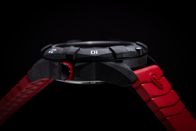 Carbon Dive CARBON CASE/BLACK&RED DIAL/RED STRAP | Black Dial