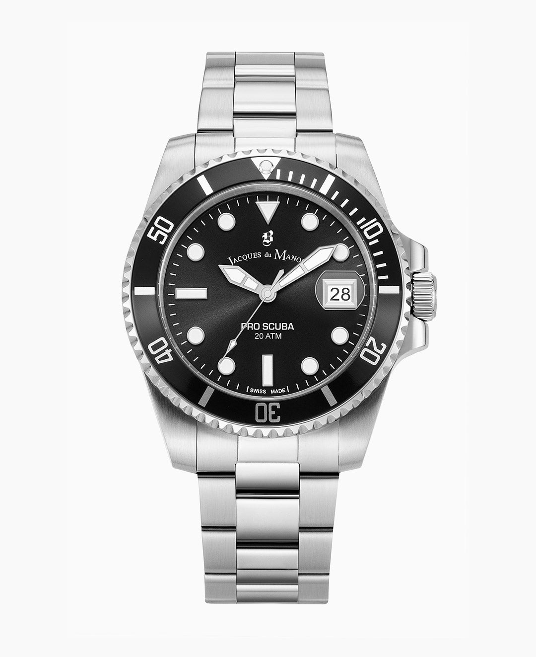 Pro Scuba 43mm Black dial, stainless steel bracelet Black Dial