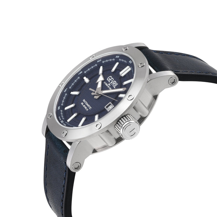 Flat Iron Swiss Made Automatic, 42mm Stainless Steel, Blue Dial, Blue Italian Le