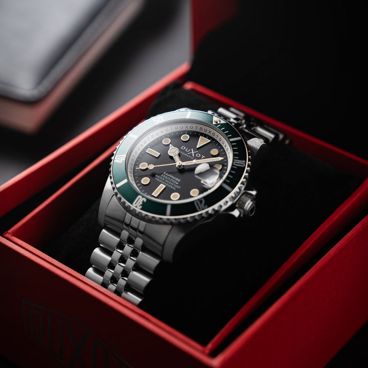 Atlantica Diver Automatic Black & Green / Stainless Steel | Black Dial