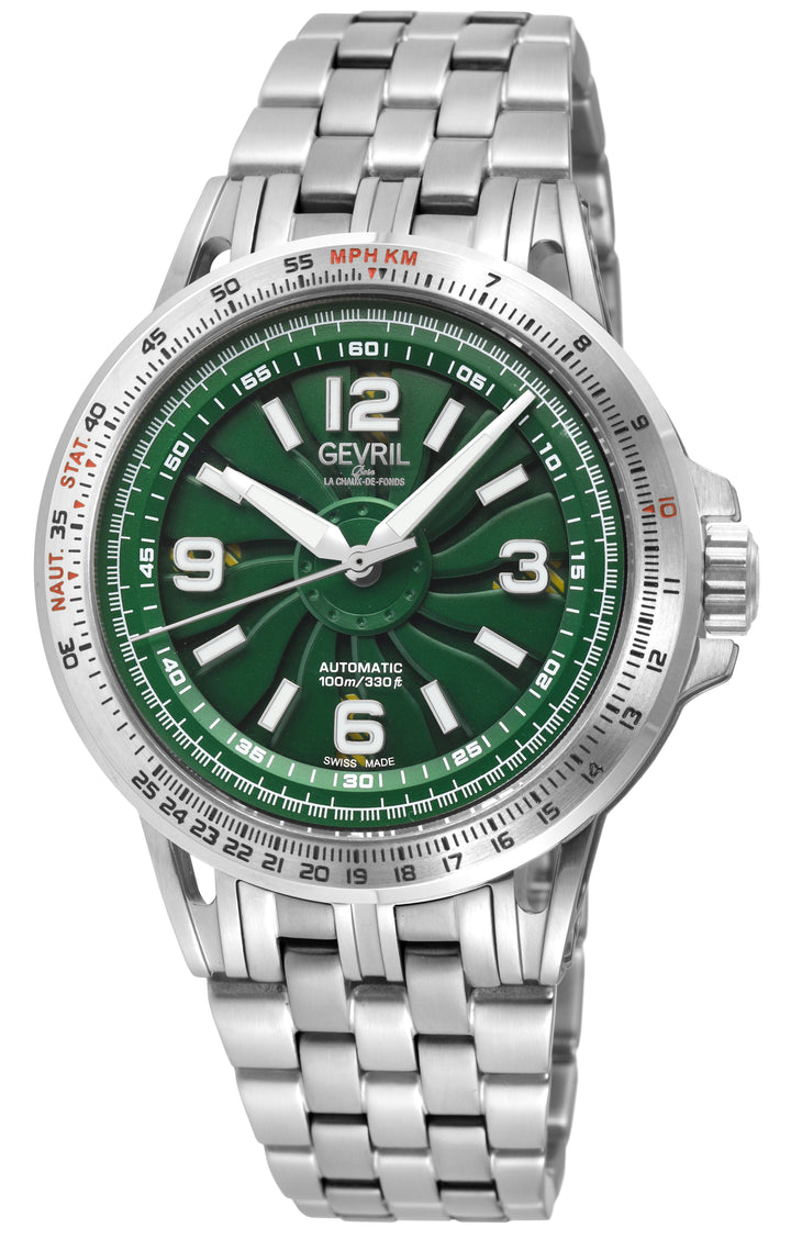 Wind Master Automatic Gevril Men's Automatic Wind Master Green Dial Stainless St