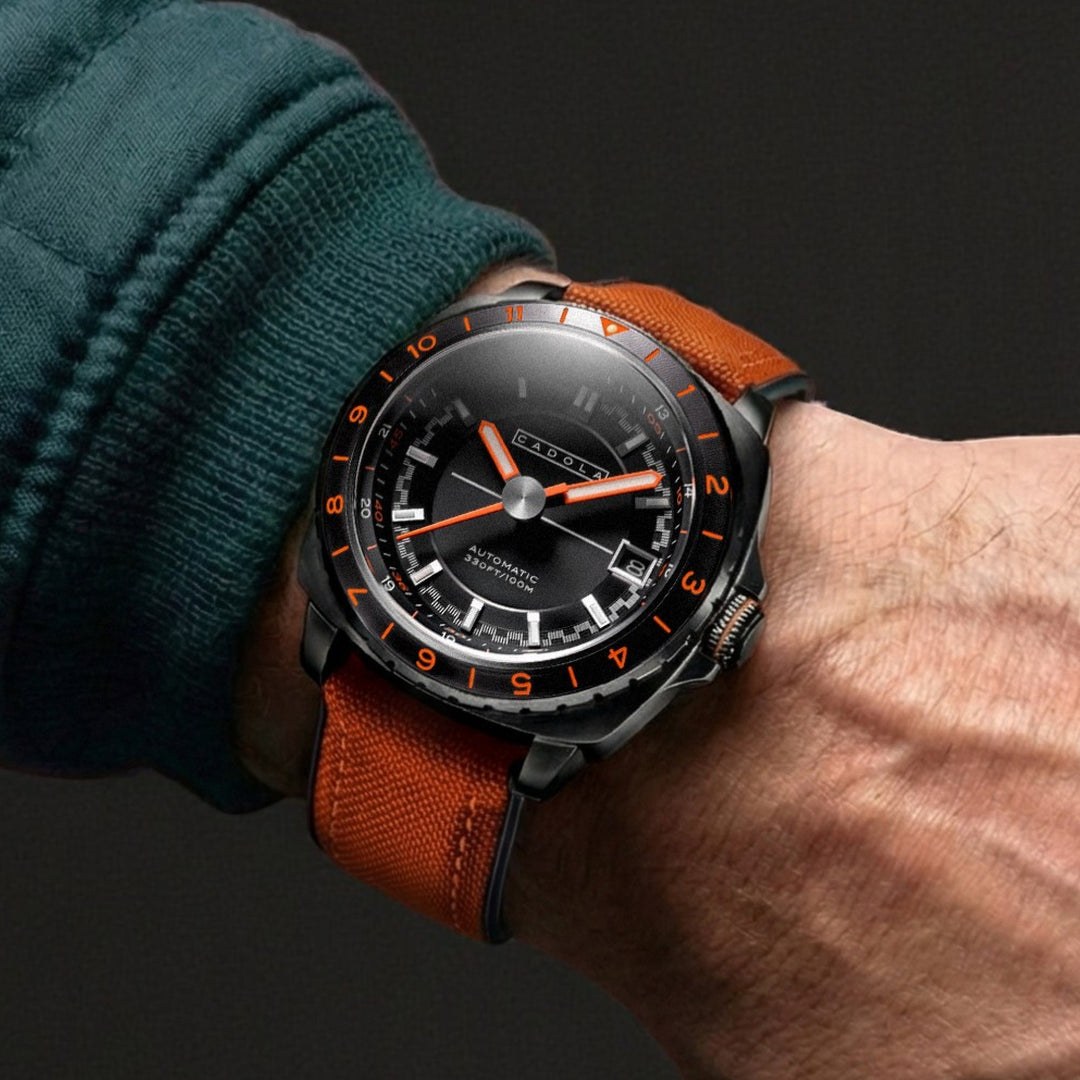 Overdrive Automatic Black / Orange Canvas Black Dial