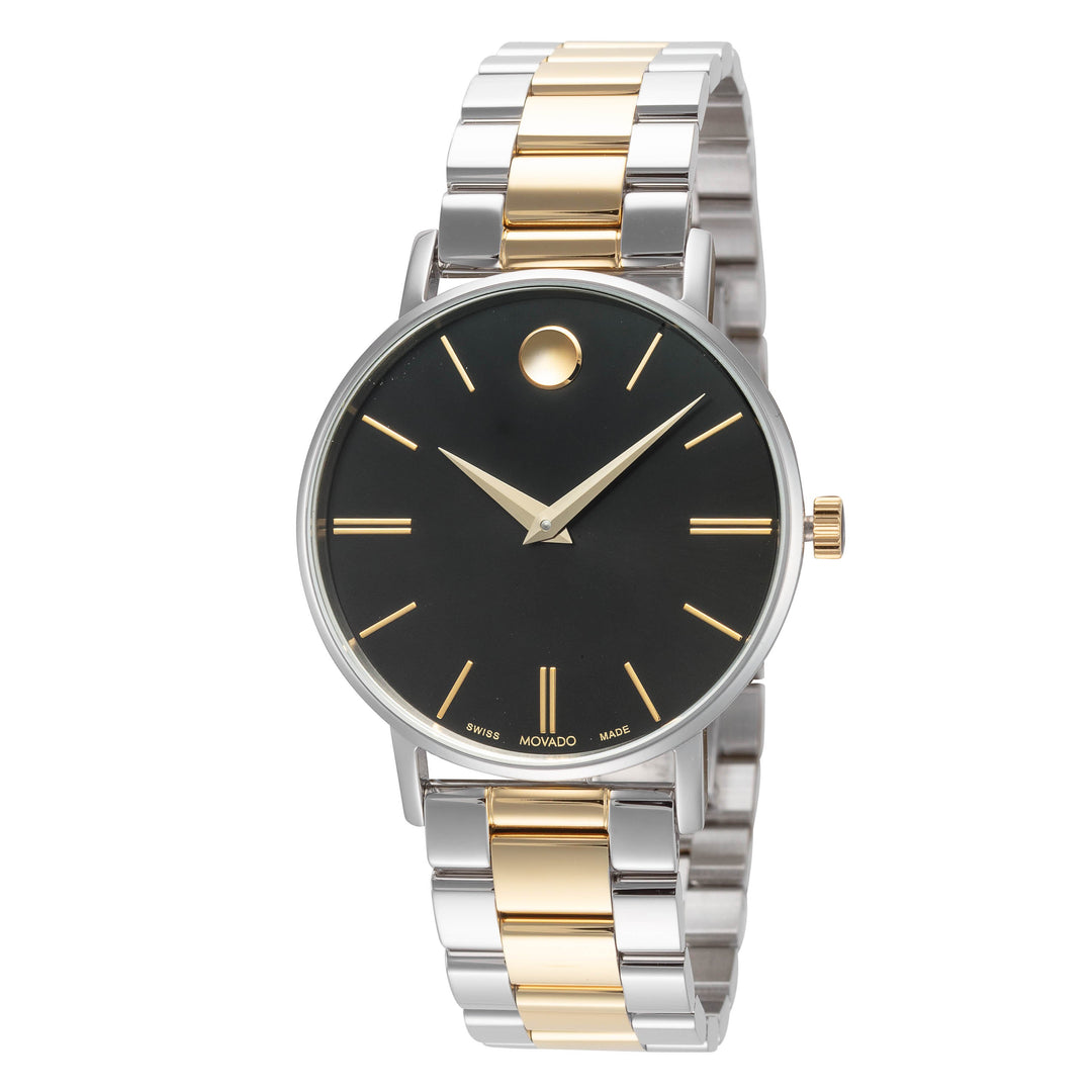 Corporate 40mm / Black Stick Index / Silver and Gold | Black Dial