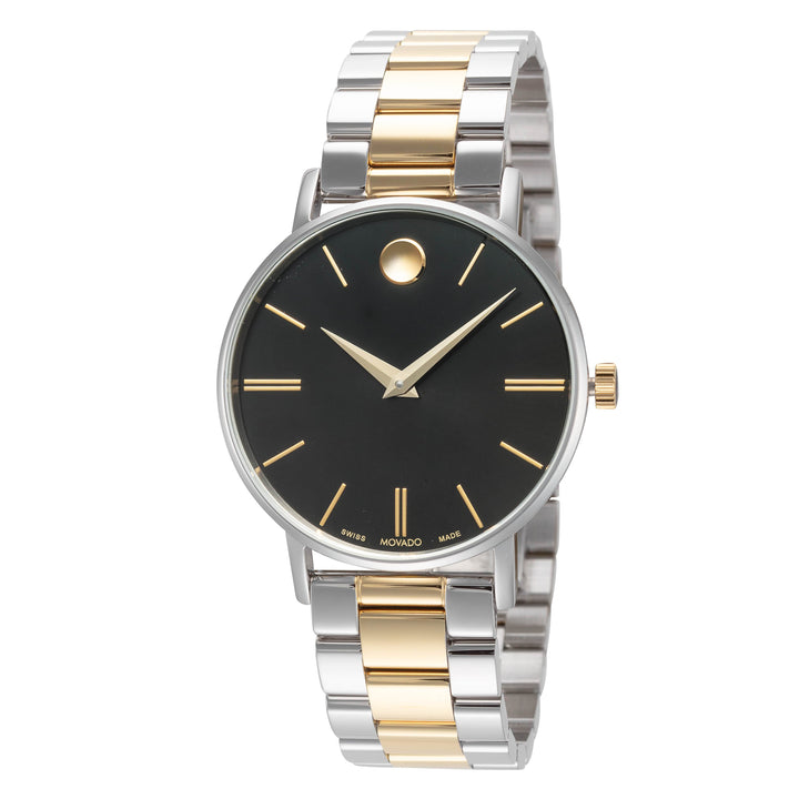 Corporate 40mm / Black Stick Index / Silver and Gold | Black Dial