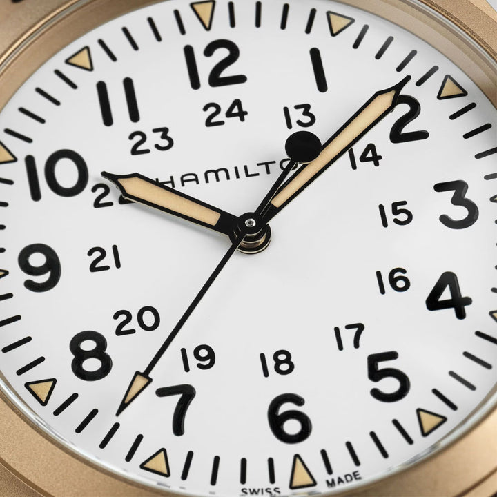 KHAKI FIELD White / Leather White Dial