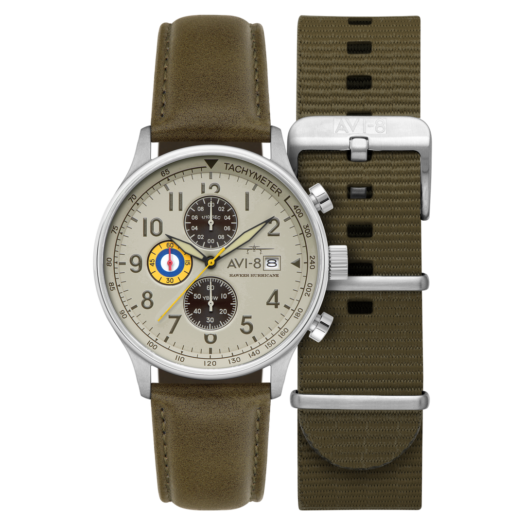 Classic Chronograph Khaki / Leather | Khaki Dial