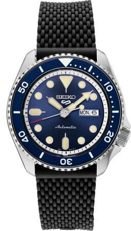 5 Sports Blue / silicone strap Blue Dial