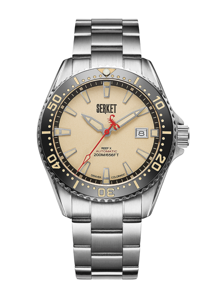 Reef X Diver Vintage Beige Stainless Steel 43mm Beige Dial