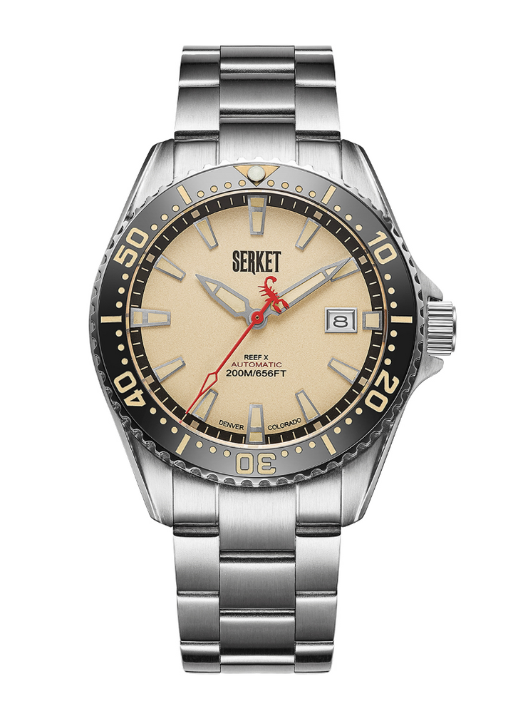 Reef X Diver Vintage Beige Stainless Steel 43mm Beige Dial
