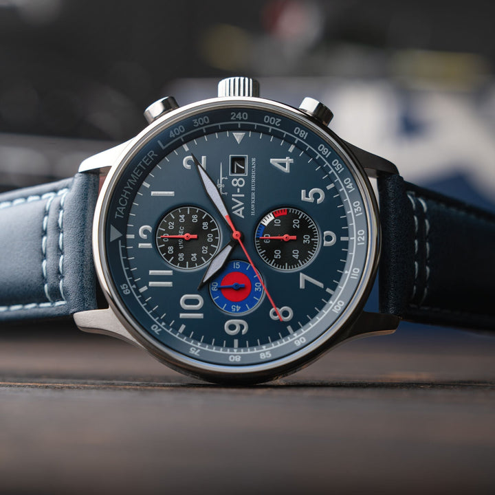 Classic Chronograph Blue / Leather Blue Dial
