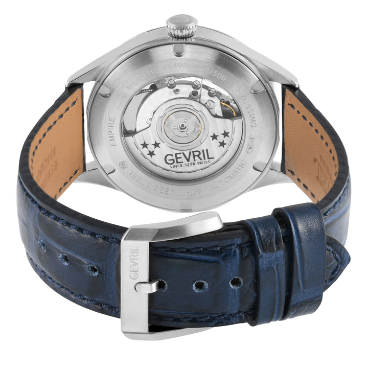 Empire Gevril Swiss Automatic, ETA 2895, Blue Dial,  Genuine Handmade Italian Bl
