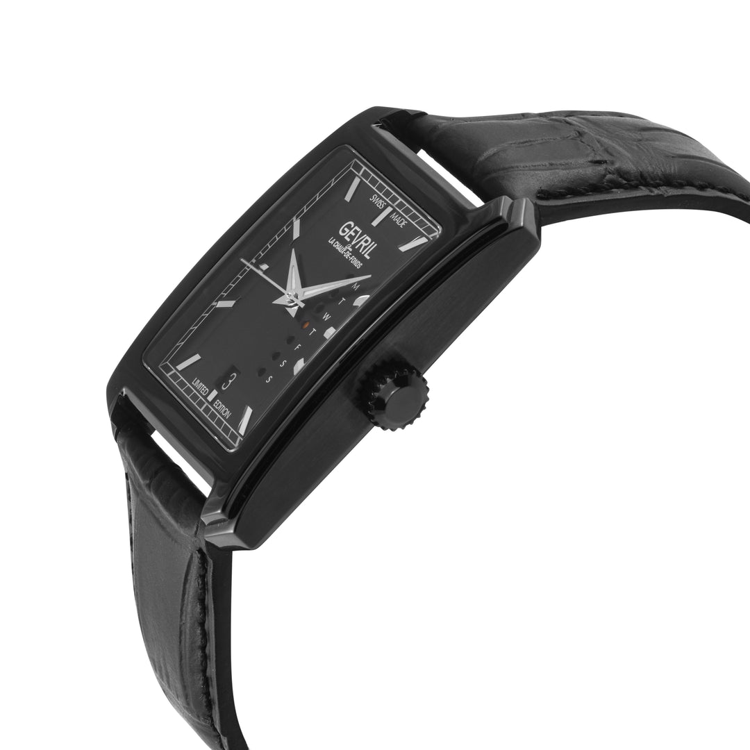 Manhattanhenge Gevril Swiss Made Automatic, Black Case, Black Dial, Black Italia