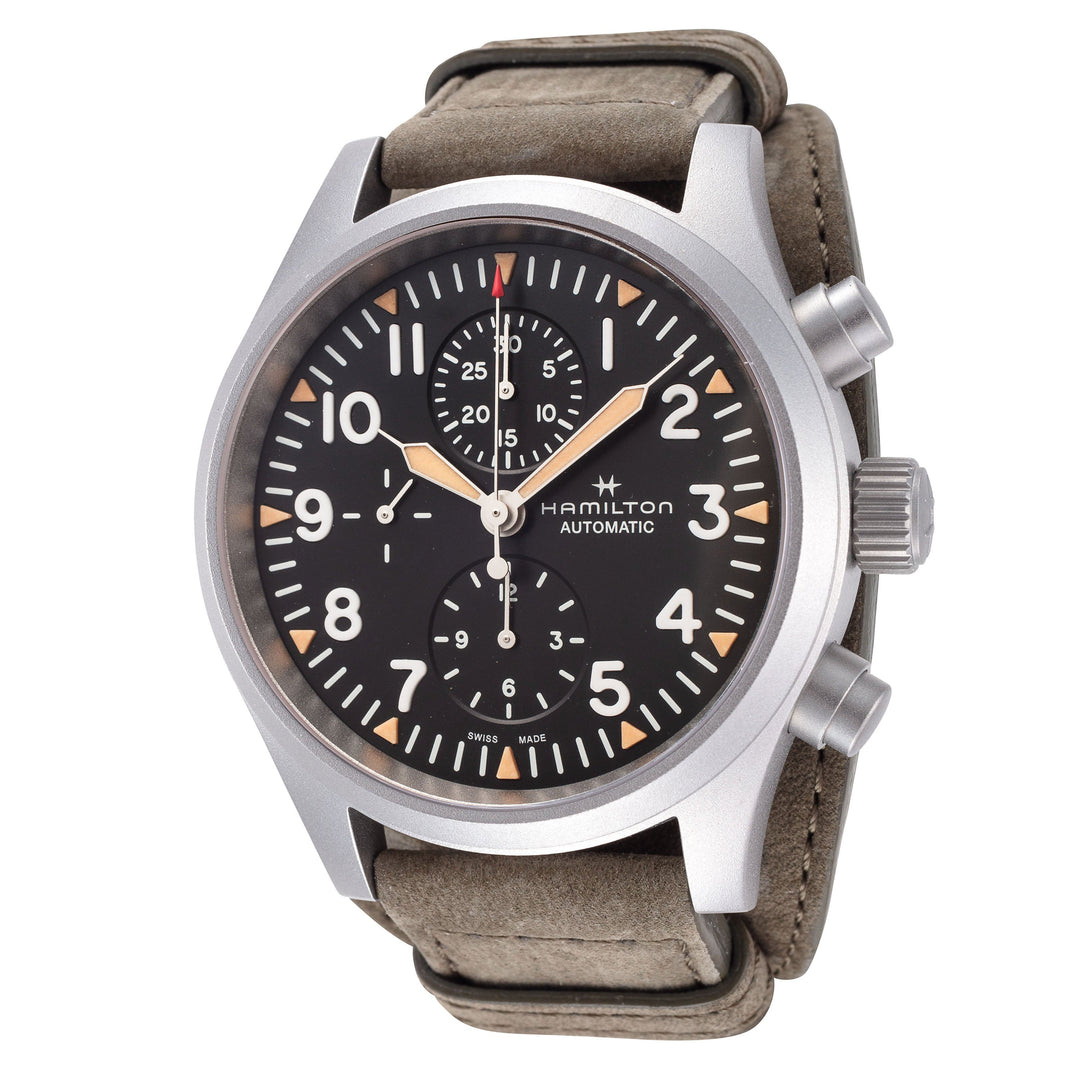 KHAKI FIELD 44mm / Black / Green Black Dial