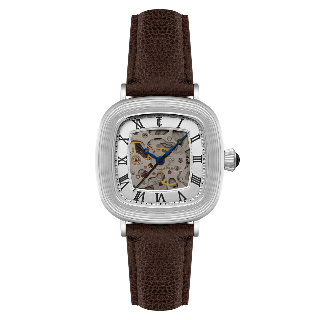 Heritage Chester Skeleton Automatic White / Genuine Leather | White Dial