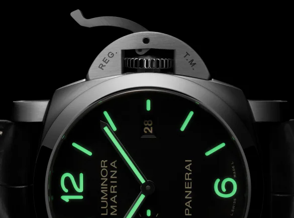 Luminor Marina Black/Black Leather Black Dial