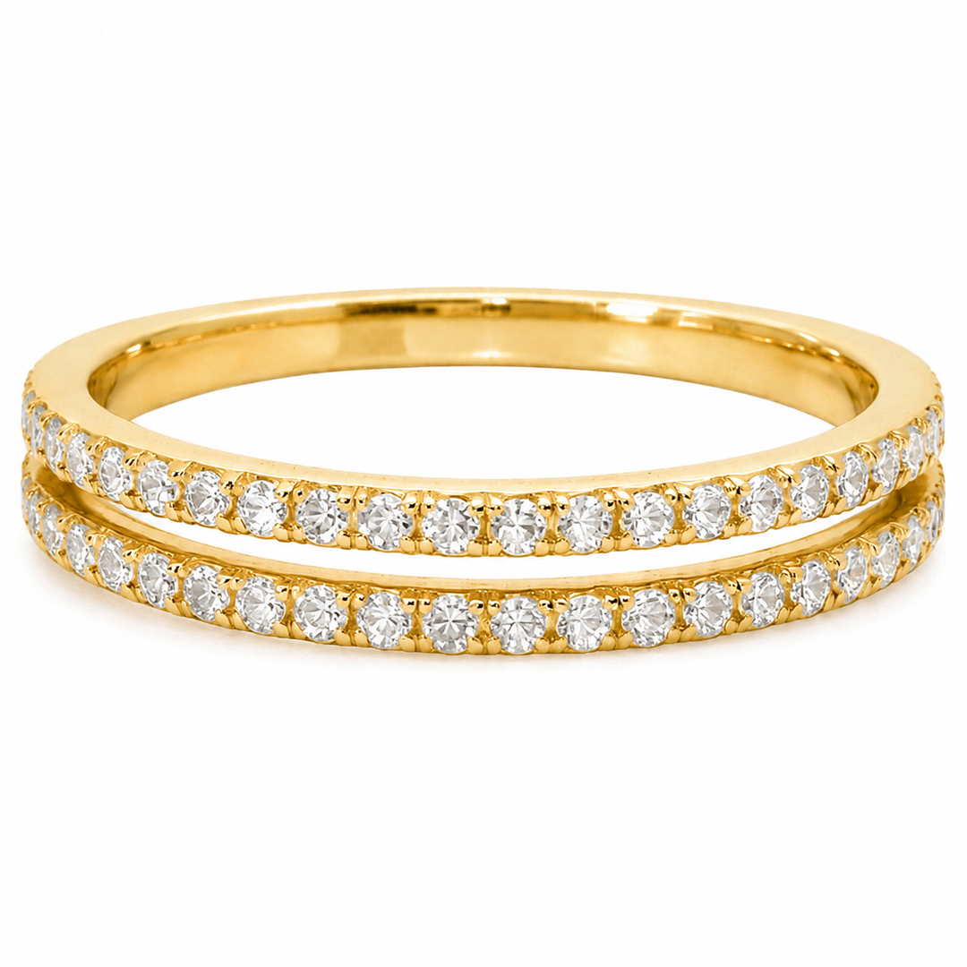 Double Row Pavé Diamond Open Band