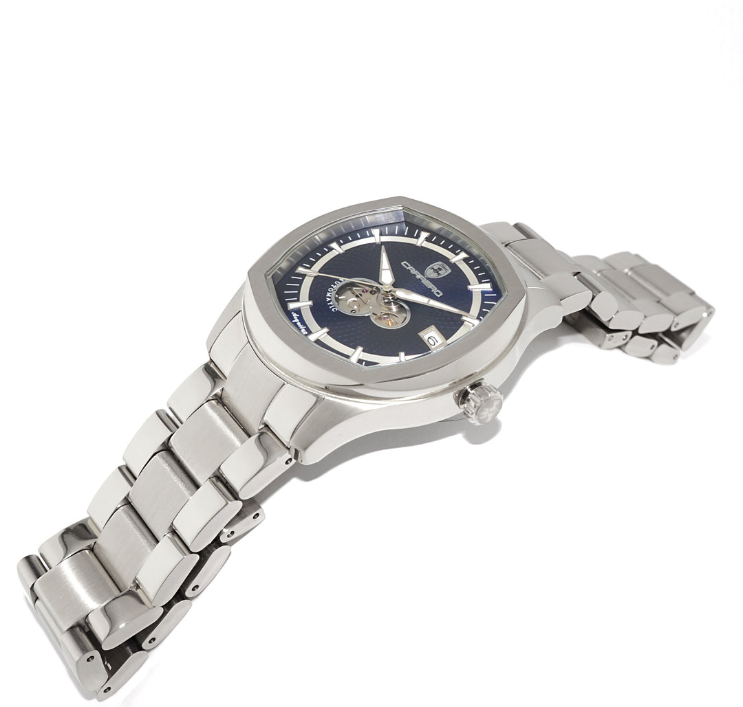AEQUILUX SILVER TONE/WHITE | Blue Dial