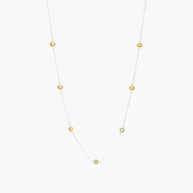 Citrine Station Necklace