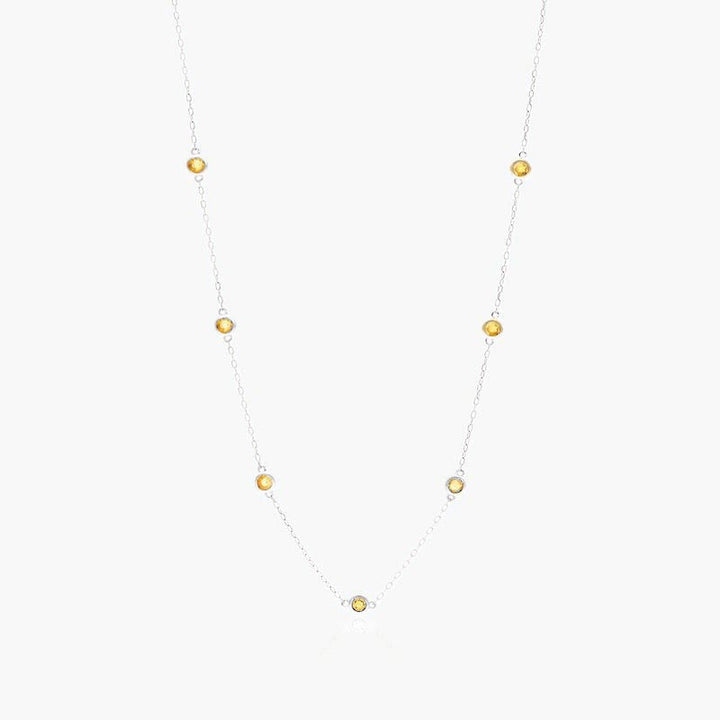 Citrine Station Necklace