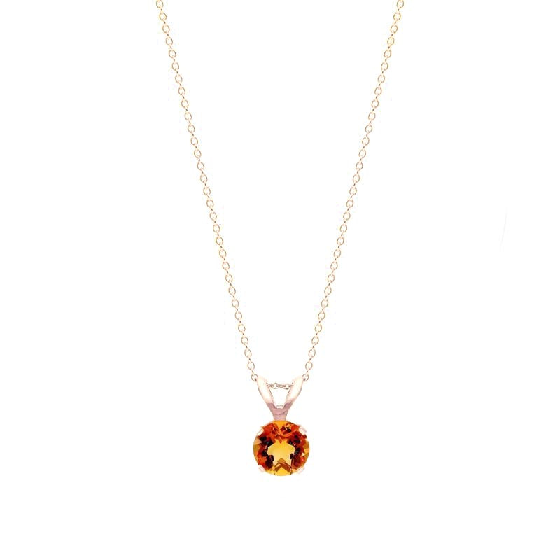 Citrine Solitaire Necklace