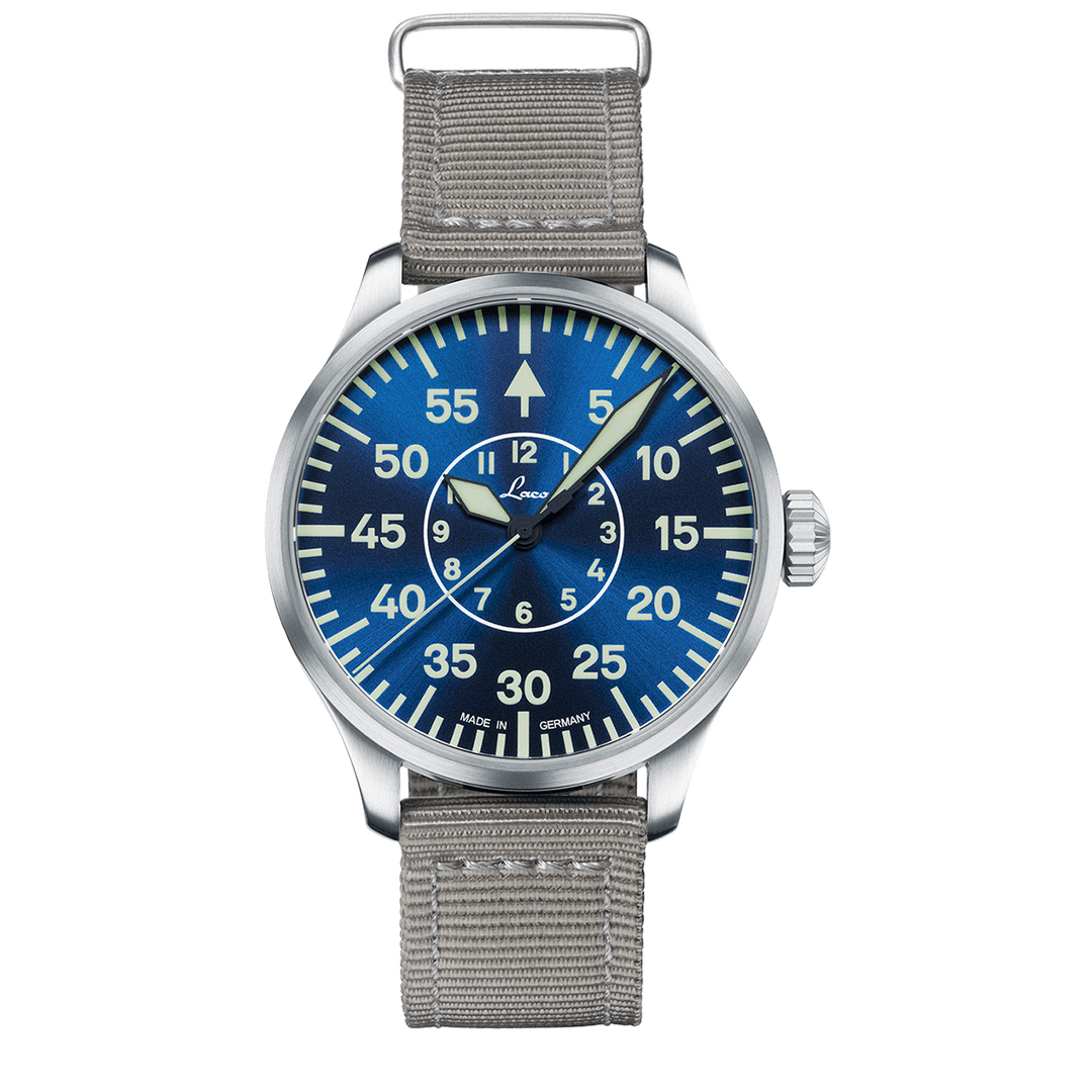 Aachen Blaue Stunde 42 nylon bracelet Blue Dial