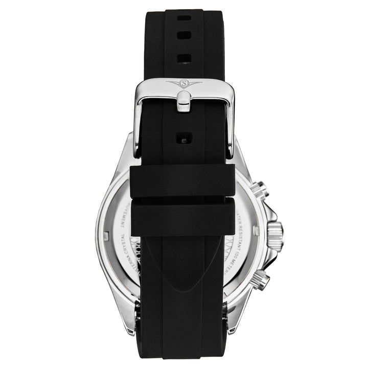 Vanguard Elite Navigator 42mm Chronograph Watch Black/Rubber | Black Dial