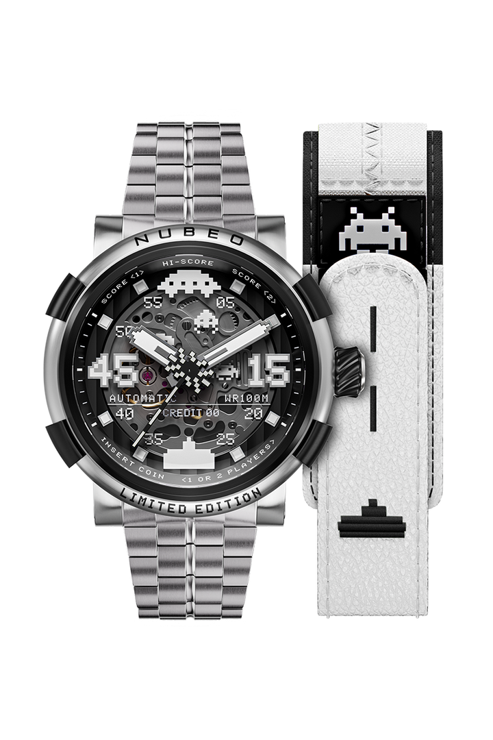 Orion Automatic Space Invaders Limited Edition Black / Stainless Steel Black Dia