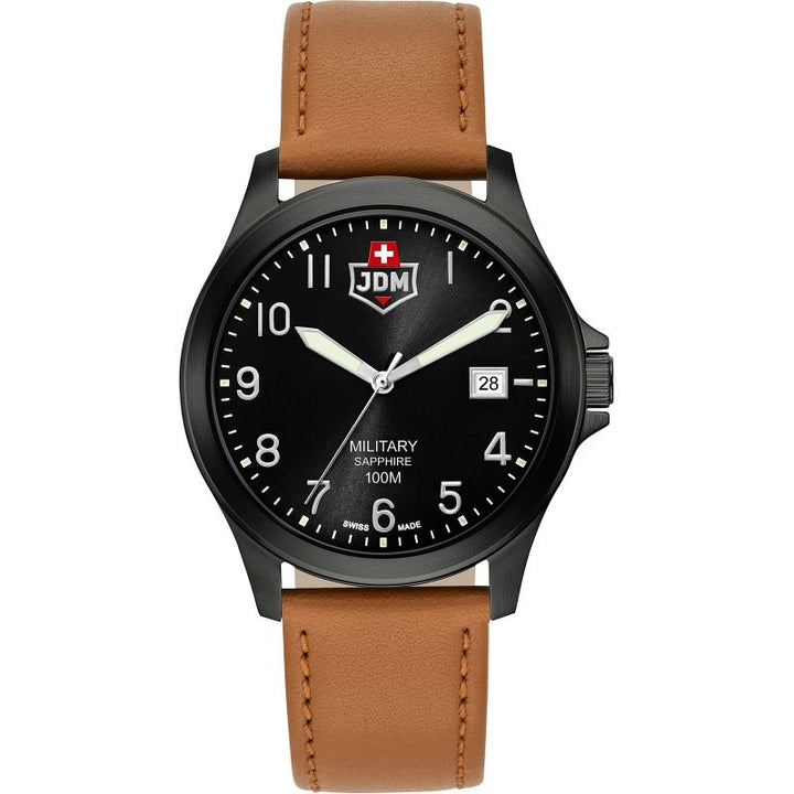 Alpha I Black dial, brown leather Black Dial