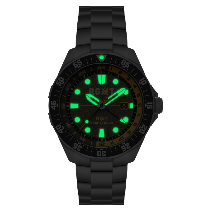 CONTINENTAL GMT GREEN / SOLID STAINLESS STEEL BRACELET Green Dial