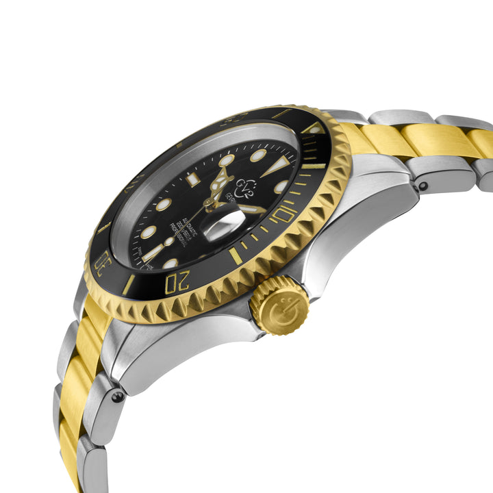 Liguria GV2 by Gevril Swiss Automatic, Black Dial, Black Bezel, SS/IPYG  Bracele