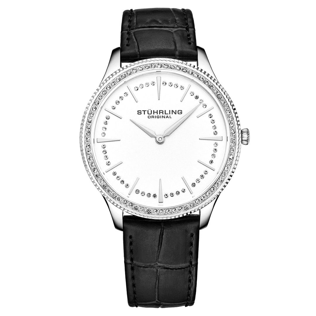 Symphony-3985.1 Black Leather | Silver Dial