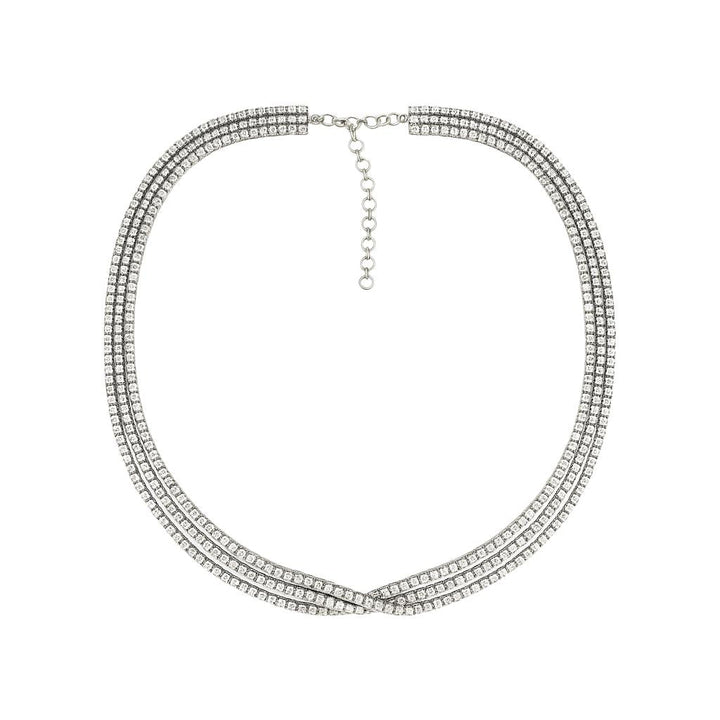 Triple Diamond Tennis Necklace