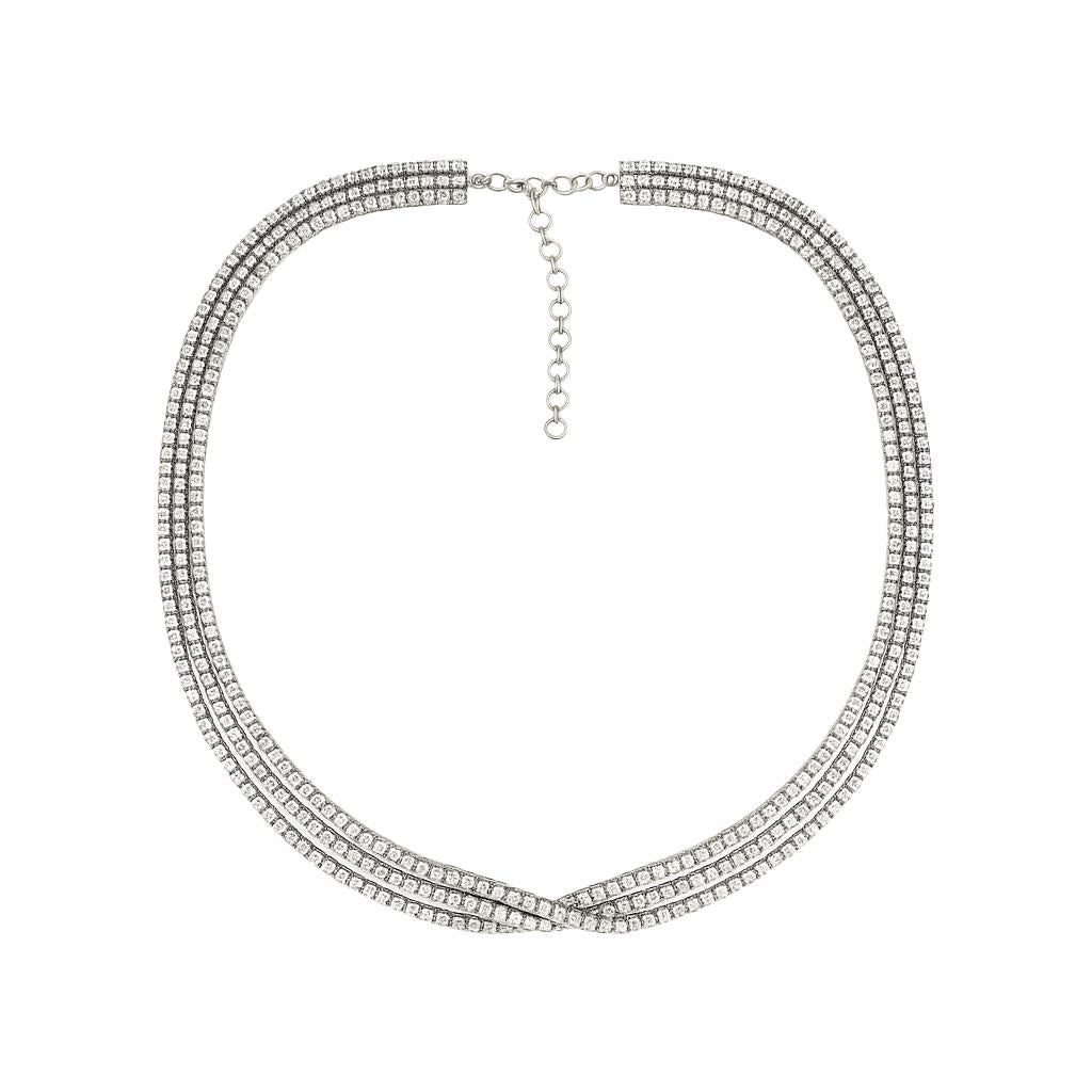 Triple Diamond Tennis Necklace