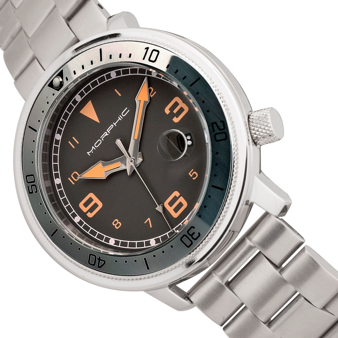 M74 Series Stainless Steel Band Watch Silver / Orange