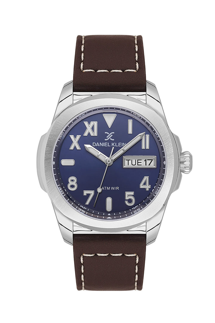 Premium Leather Aviator 5 ATM Brown / Blue Dial Blue Dial