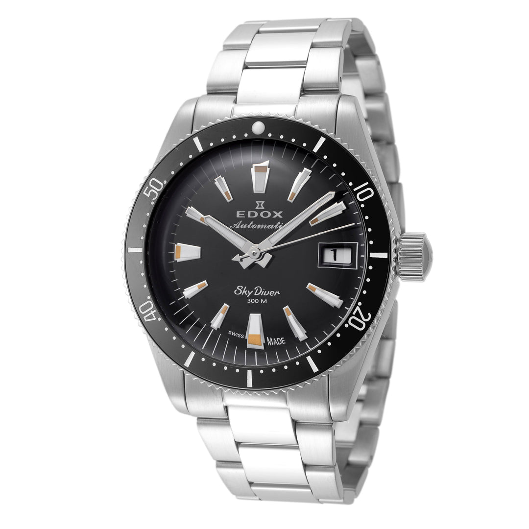 SkyDiver 38mm / Black / Silver | Black Dial