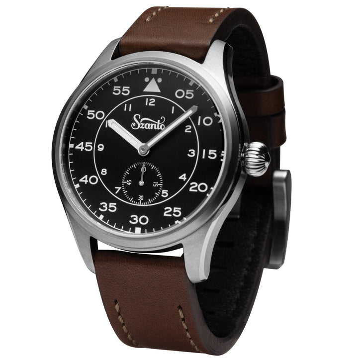 Heritage Aviator 2750 Series SS / Black / Brown | Black Dial
