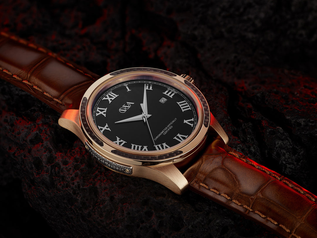 Bronze Brown / Leather | Black Dial