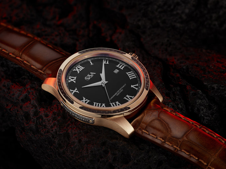 Bronze Brown / Leather | Black Dial